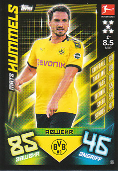 Mats Hummels Borussia Dortmund 2019/20 Topps MA Bundesliga #86